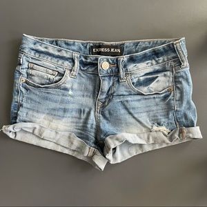 EXPRESS Distressed Jean Shorts